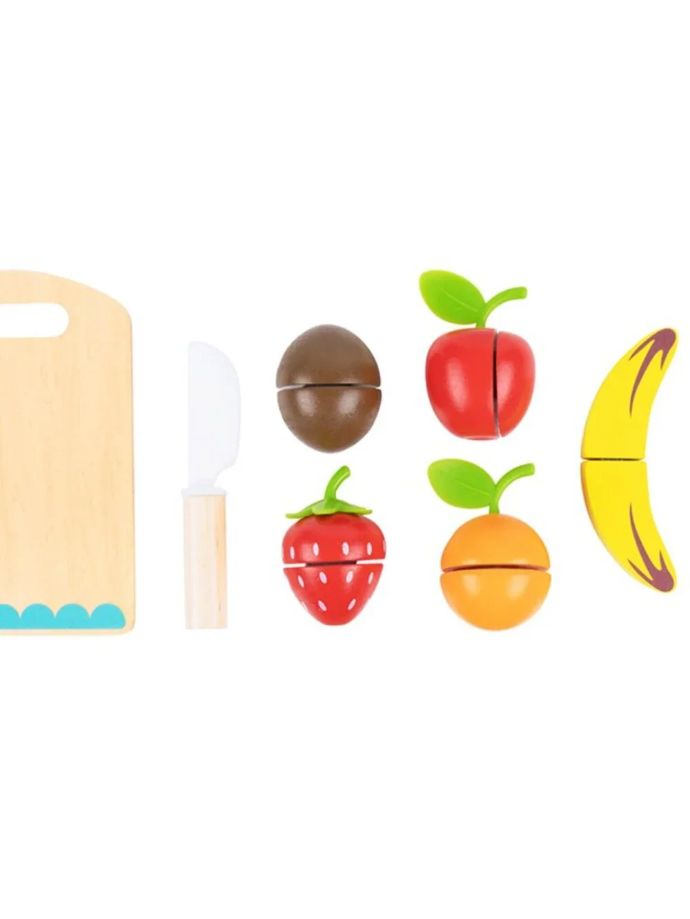 NEW Montessori Wooden Cutting Fruit Set Pretend Play Kitchen Toy Kids Gift